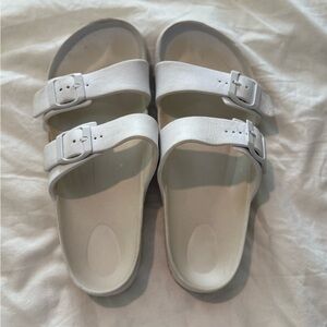 White Double Strap Sandals